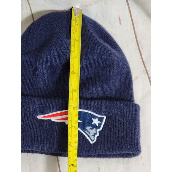 Navy Blue New England Patriots Embroidered Graphic Warm Scully Football Hat - Picture 7 of 11
